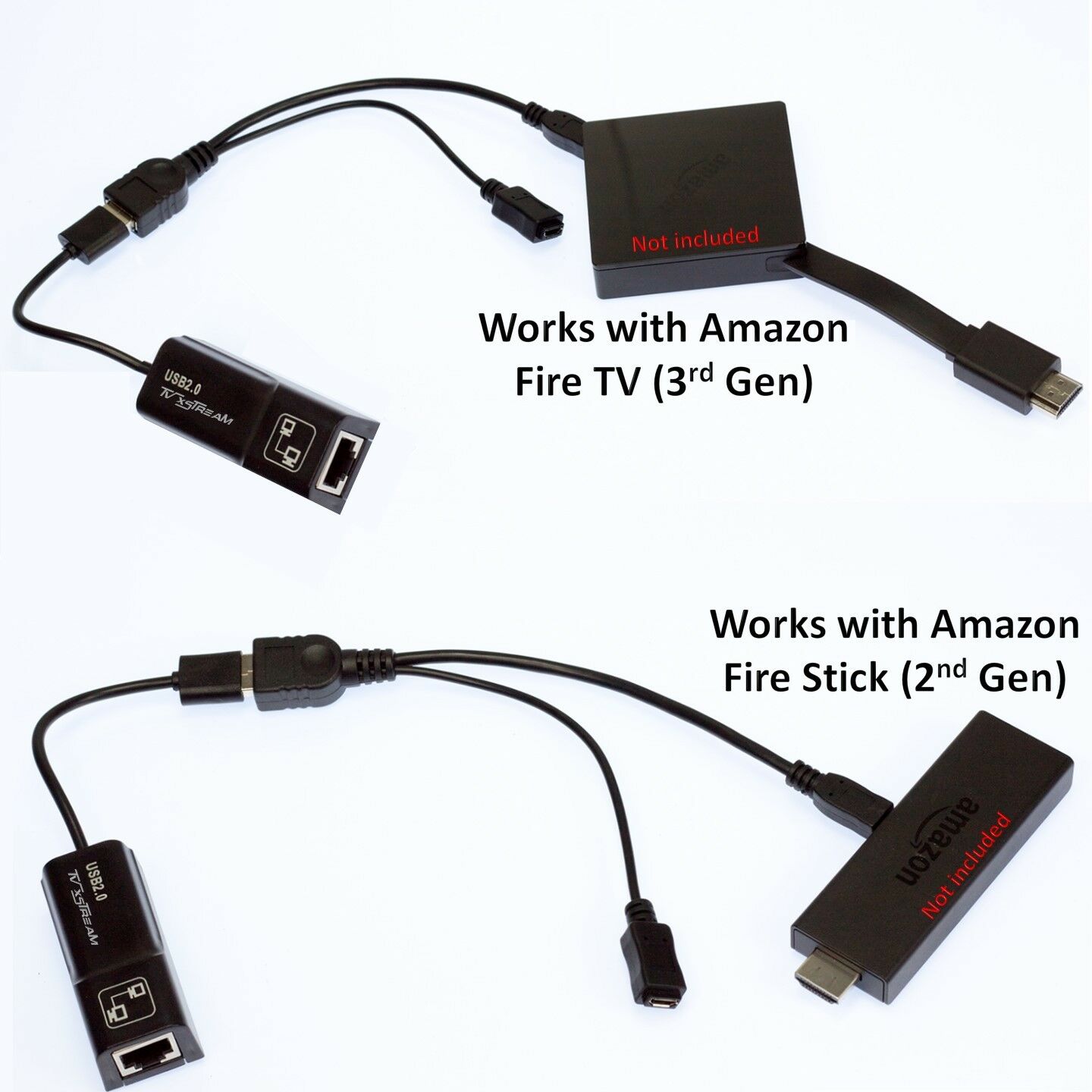 Lan Ethernet Adapter For Amazon Fire Tv Or Stick Gen 2 3 Or 4 Stop The Buffering